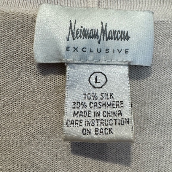 Vintage Neiman Marcus Exclusive Tie Front Cardigan Metallic Belt / large - Picture 3 of 9